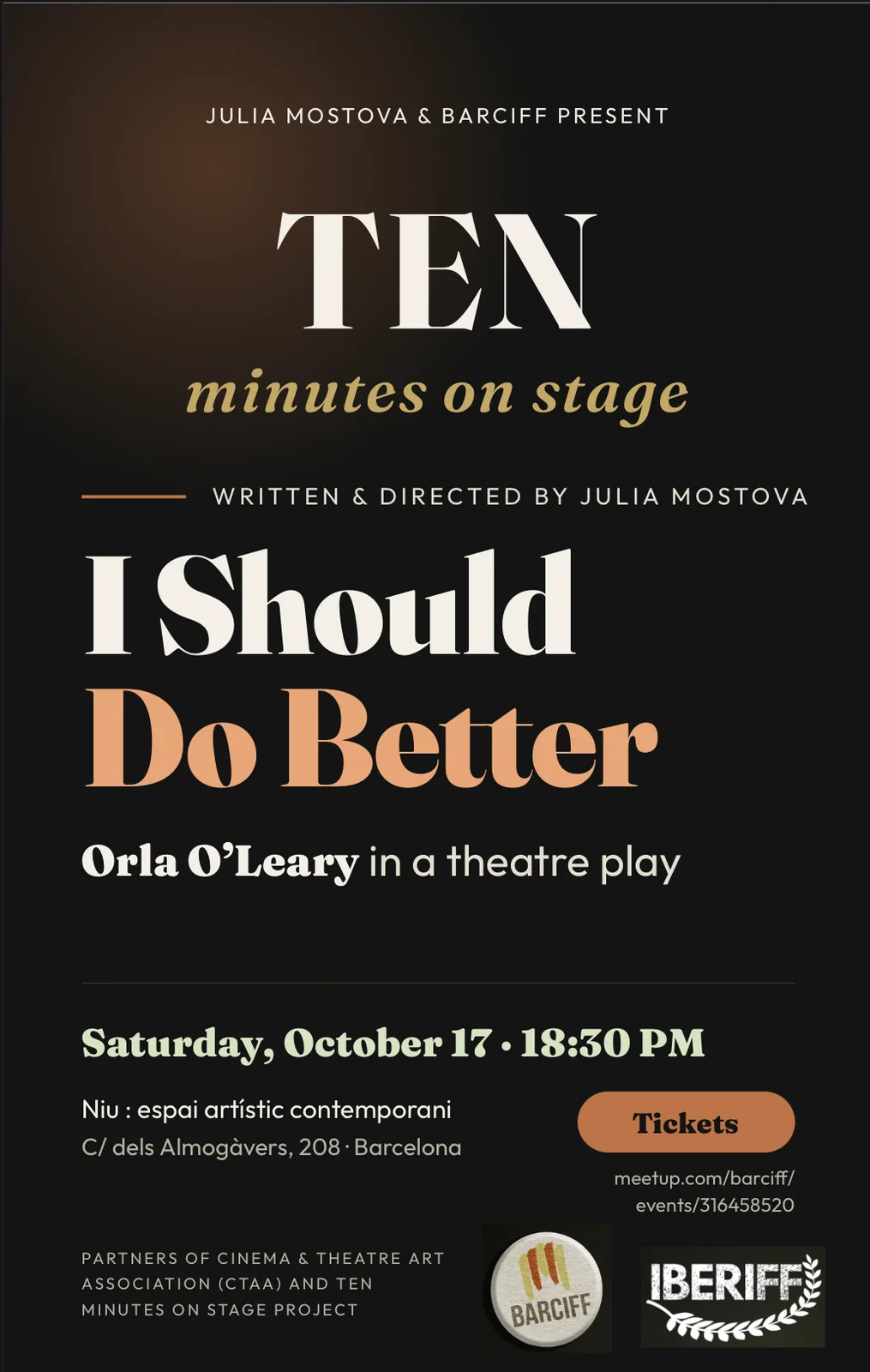Poster for I Should Do Better, written and directed by Julia Mostova